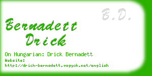 bernadett drick business card